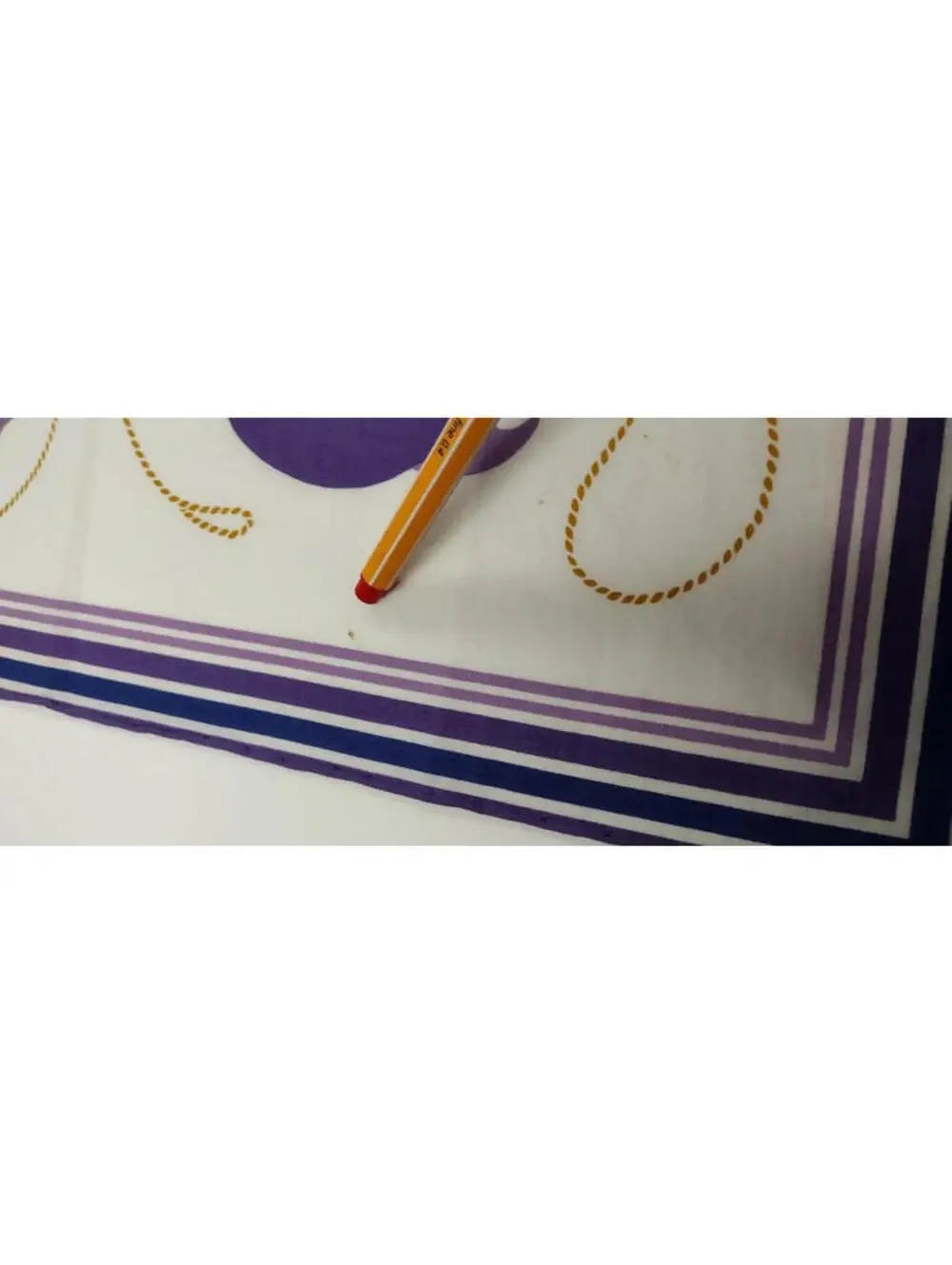 Vintage Espresso Cagliari Purple Dolphin Handkerchief Cotton Fine Design 16 x 17
